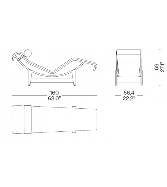 4 Chaise Longue à Reglage Continu Cassina
