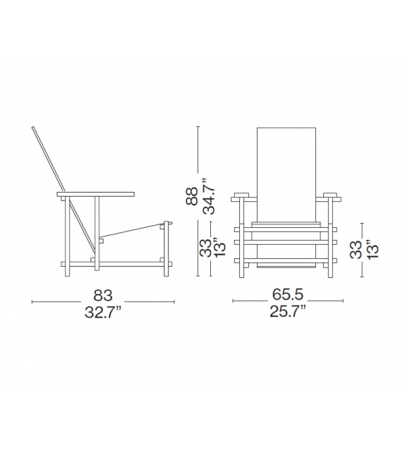 635 Red and Blue Cassina Sillòn