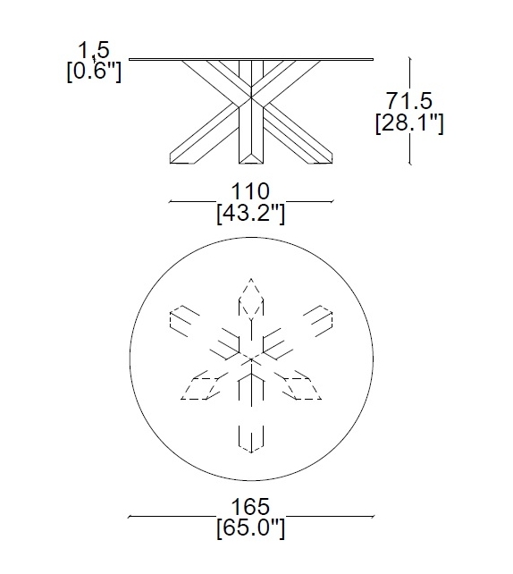 452 La Rotonda Cassina Table with Glass Top