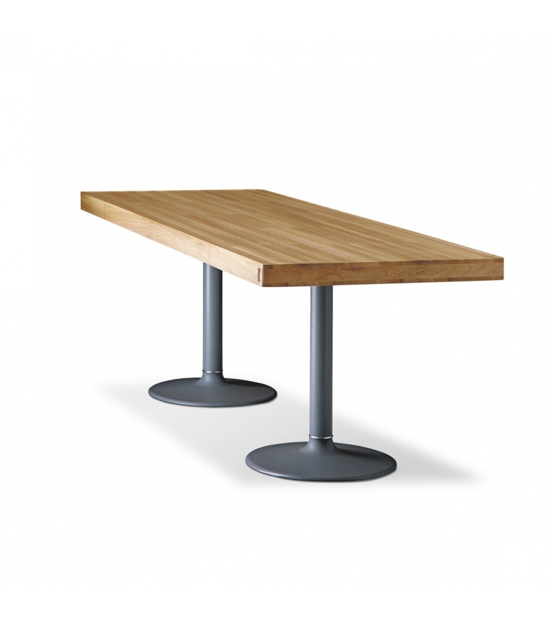 11 Table Pieds Corolle, Plateau Bois Cassina Tavolo
