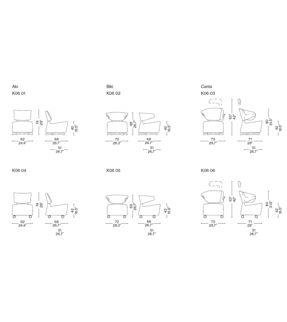 K06 Aki - Biki - Canta Sessel Cassina