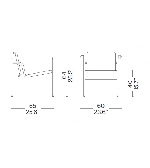 1 Fauteuil Dossier Basculant, Outdoor Cassina Small Armchair