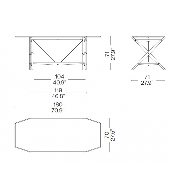 833 Cavalletto Table Cassina