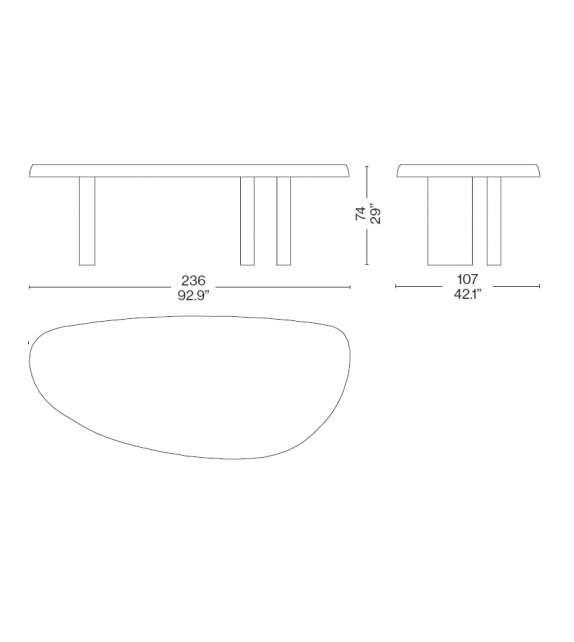 525 Table En Forme Libre Tavolo Cassina