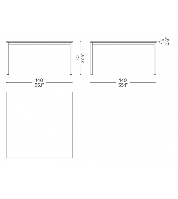 10 Table en Tube, Grand Modèle Cassina Tavolo