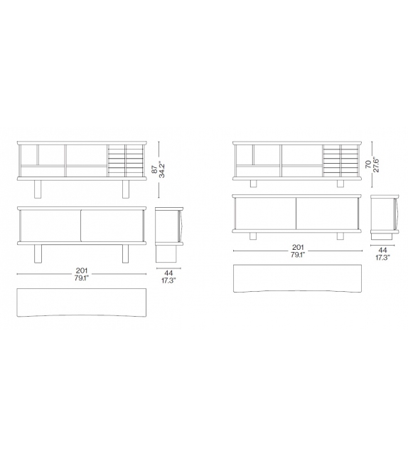 513 Riflesso Containermöbel Cassina