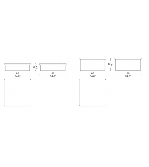 381 Torei Quadratischen Couchtisch Cassina