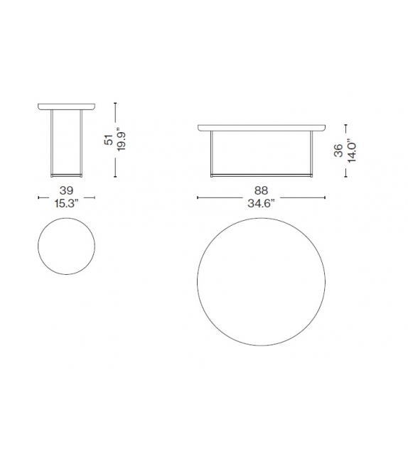 381 Torei Table Basse Ronde Cassina