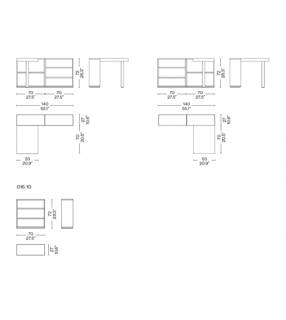 LC16 Table De Travail Avec Rayonnages Writing Desk Cassina