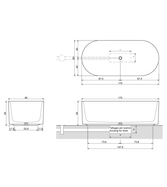 Nebula Antonio Lupi Bathtub