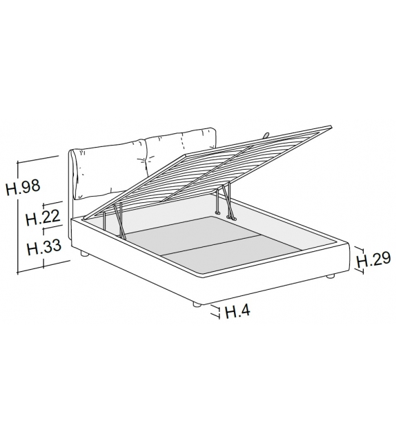 Iorca Bolzan Bed with Storage Unit