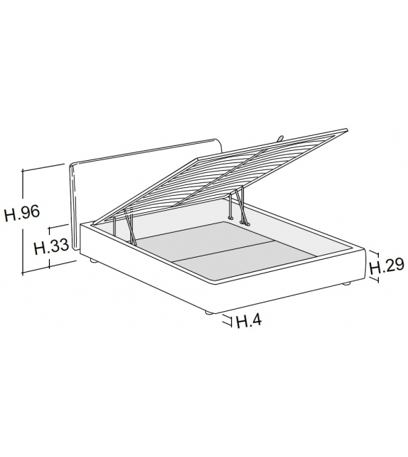 Gaya Plane Bolzan Cama con Contenedor