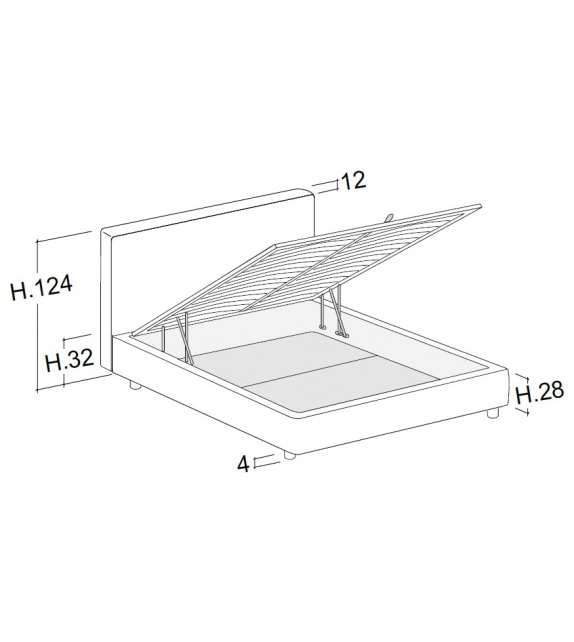 Vanity Bolzan Bed with Storage Unit