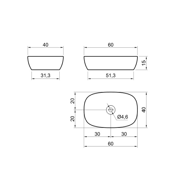 Senso160 Antonio Lupi Lavabo D'Appoggio