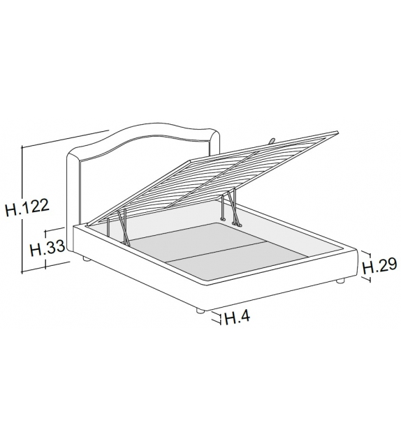 Capri Capitonnè Bolzan Bed with Storage Unit