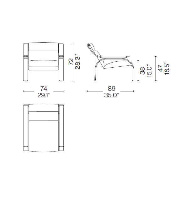 722 Woodline Sessel Cassina
