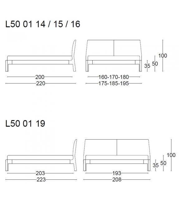L50 Cab Night Bed Cassina