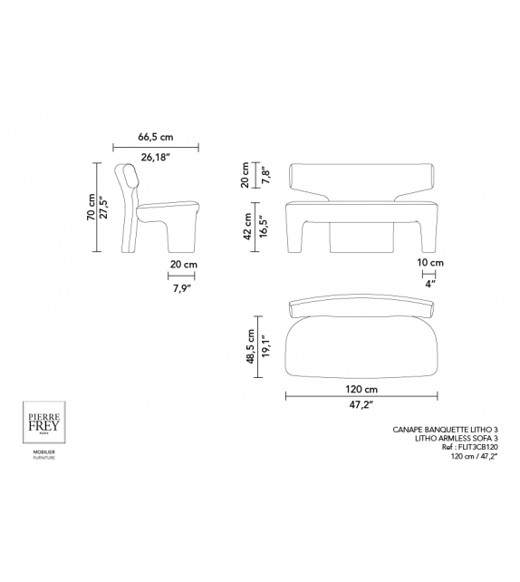 Listo para entregar - Litho Pierre Frey Sofá/Banco