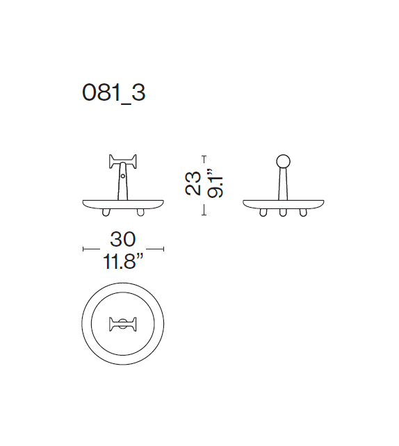 081 Réaction Poétique Tafelaufsatz mit Griff Cassina