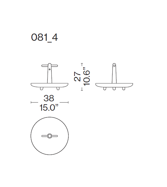 081 Réaction Poétique Large Centro De Mesa Con Mango Cassina