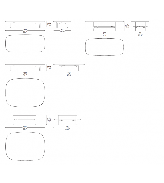 249 Volage EX-S Cassina Coffee Table
