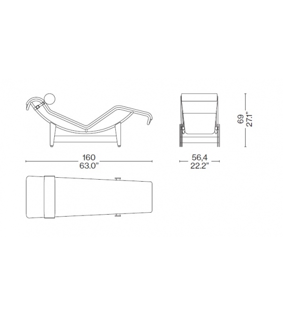 Chaise Longue LC4 Noire Cassina