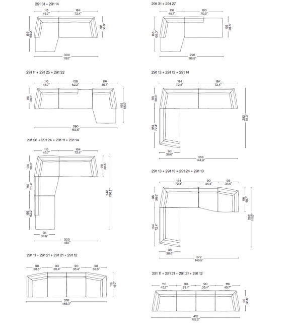 Cassina 291 Dress-Up! Sofa