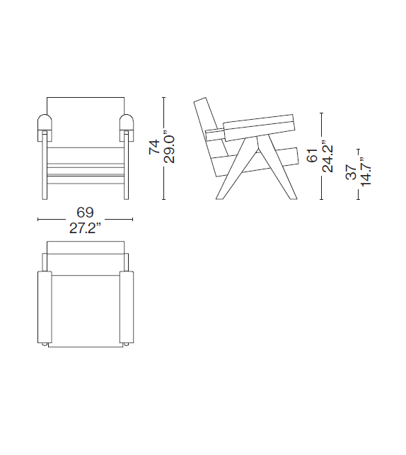 053 Capitol Complex Armchair Cassina Fauteuil