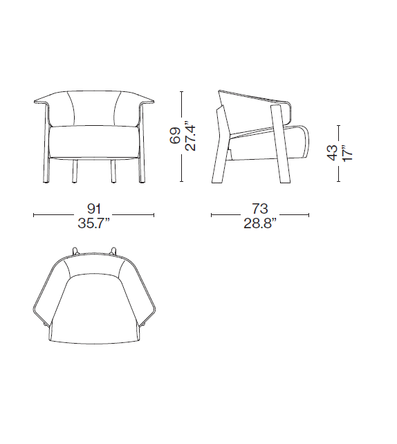 571 Back-Wing Cassina Fauteuil