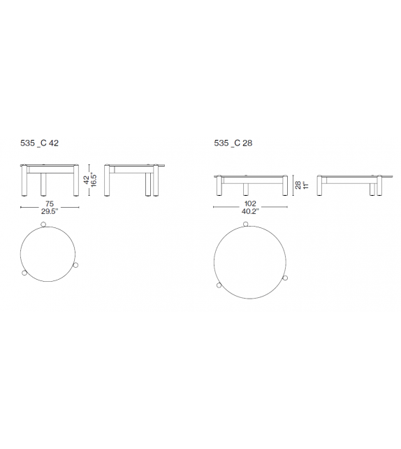 Table à Plateau Interchangeable Cassina Coffee Table