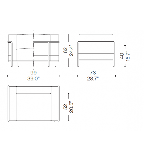 3 Fauteuil Grand Confort, Grand Modèle, Durable Cassina Butaca