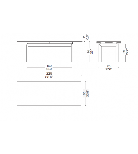 LC6 Cassina Tisch mit Platte aus Marmor