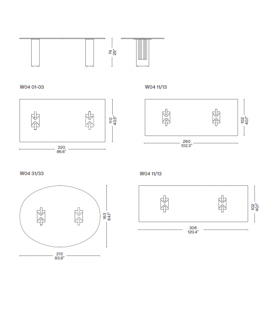 Delfi Cassina Table avec Dessus en Verre