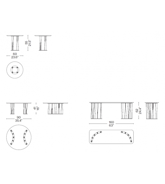 476 Boboli Cassina Table Basse avec Plateau en Marbre
