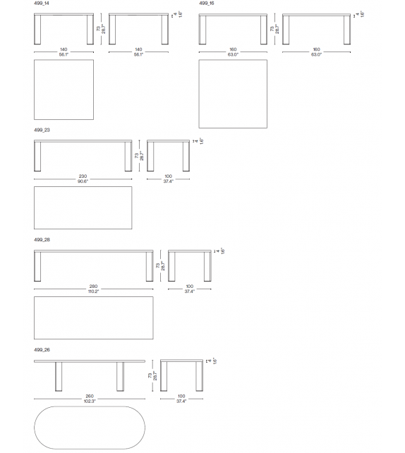 499 Ordinal Cassina Table