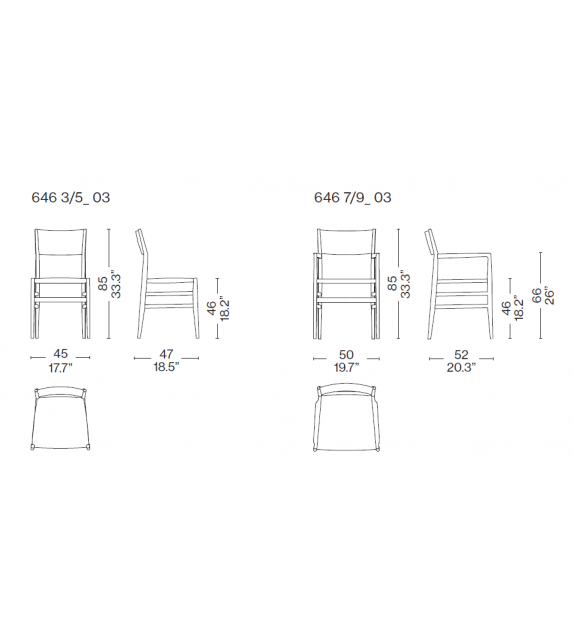 646-3 Leggera Cassina Stuhl