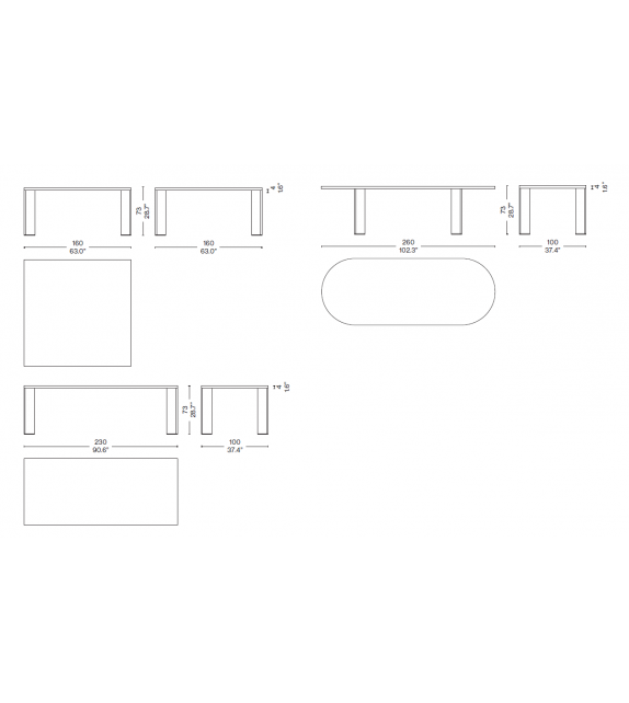 499 Ordinal Cassina Table avec Plateau en Marbre