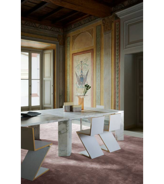 499 Ordinal Cassina Table avec Plateau en Marbre