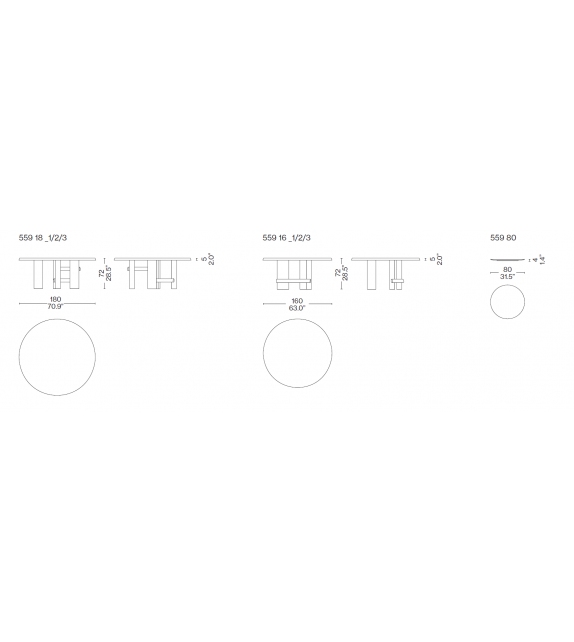 559 Sengu Cassina Tavolo con Piano in Legno