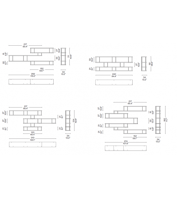 Nuage à Plots Cassina Wand Bücherregal