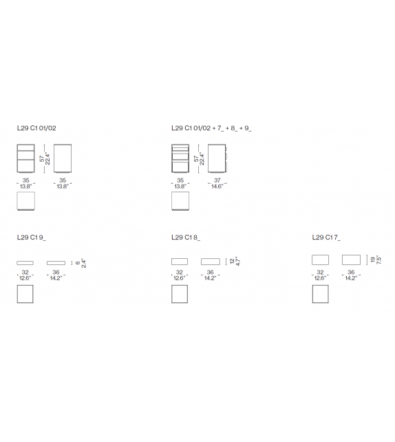 L29 Volage Ex-S Cassina Bedside Table