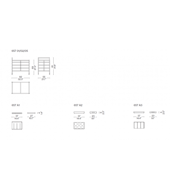 657 Serving Cart Cassina Chariot de Service