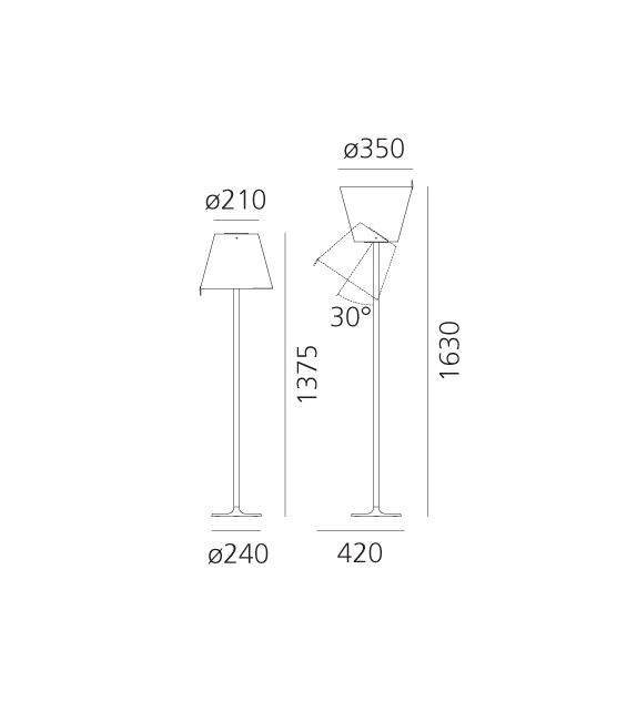 Prêt pour l'expédition - Melampo Artemide Lampadaire