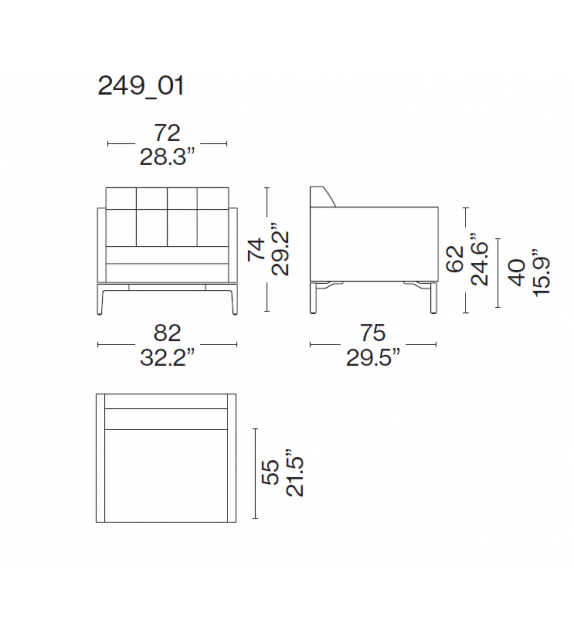 249 Volage EX-S Slim Cassina Fauteuil