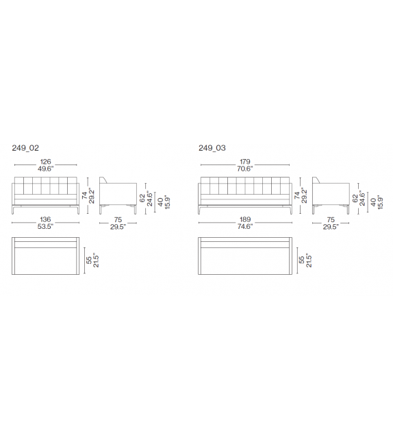 249 Volage EX-S Slim Cassina Canapé