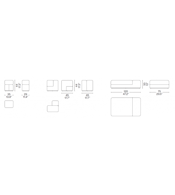 Pouf Soft Corners Cassina