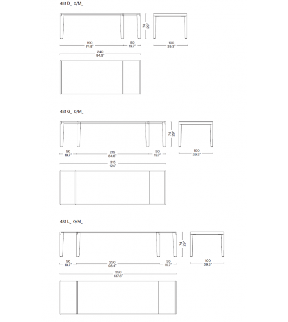 Longplane Cassina Extendable Table