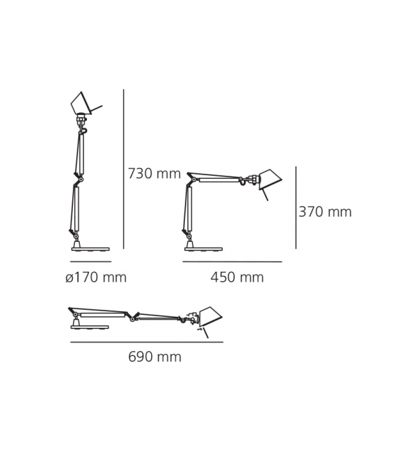 Prêt pour l'expédition - Tolomeo Micro Artemide Lampe De Table avec Base