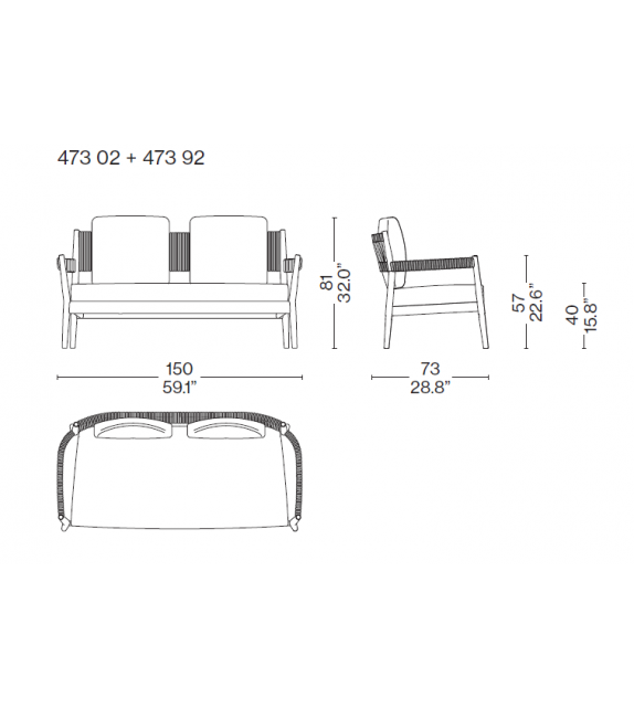 Dine Out Cassina Small Sofa