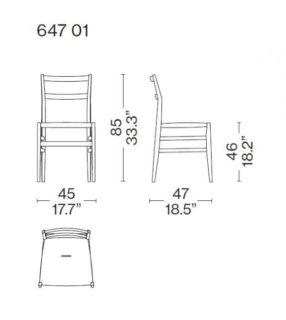 Leggera Outdoor Cassina Chaise avec Assise Rembourrée